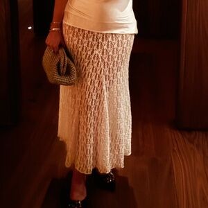 Zara Cream Lace Detail skirt